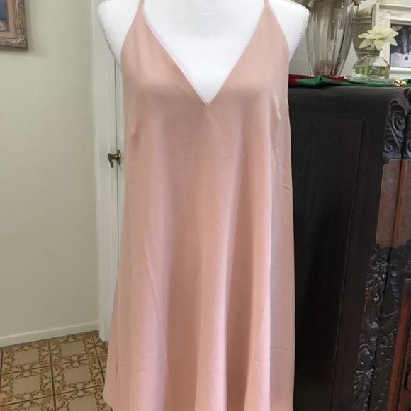 Tobi Blush Shift A-Line Drape Halter Mini Sz Med - Picture 4 of 7